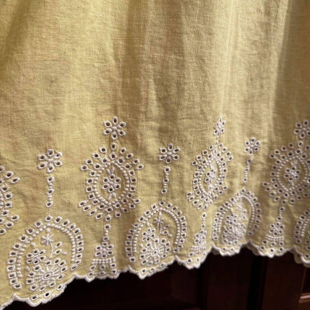 LOFT Yellow Linen Blend Eyelet Embroidered Sleeveless Tank Top NWT XL - Picture 3 of 16